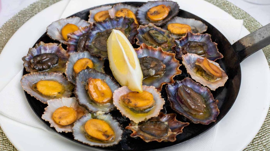 Madeira Grilled limpets speciality of Madeira Island